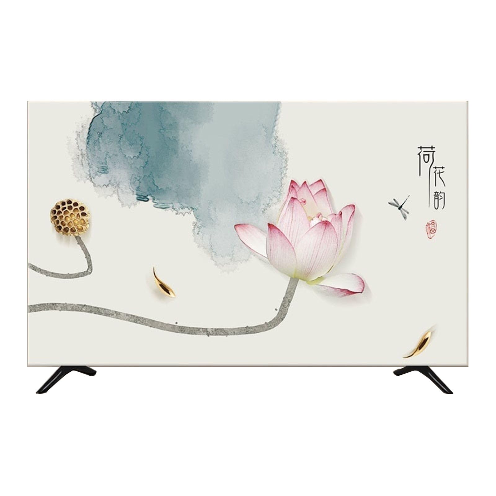 Pokrowiec Na Telewizor W Salonie, Tkanina Osłona Przeciwpyłowa Do Telewizora Ochrona Ekranu Przed Pyłem Różne Ochraniacz Na Telewizor(80-85 inch,Flower E)