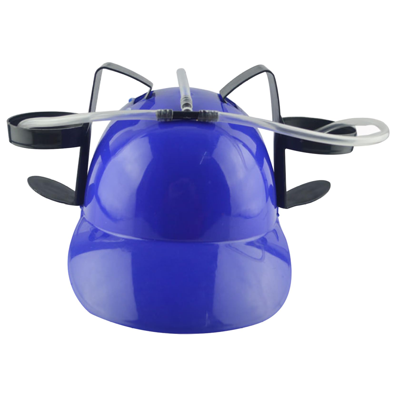 Wedhapy Drinking Helmet Beer Hat Drinking Hat Fun Drink Safe Plsatic Helmet with Can Holder and Straw, Funny for Beer Soda Party Football Games Novelty Blue