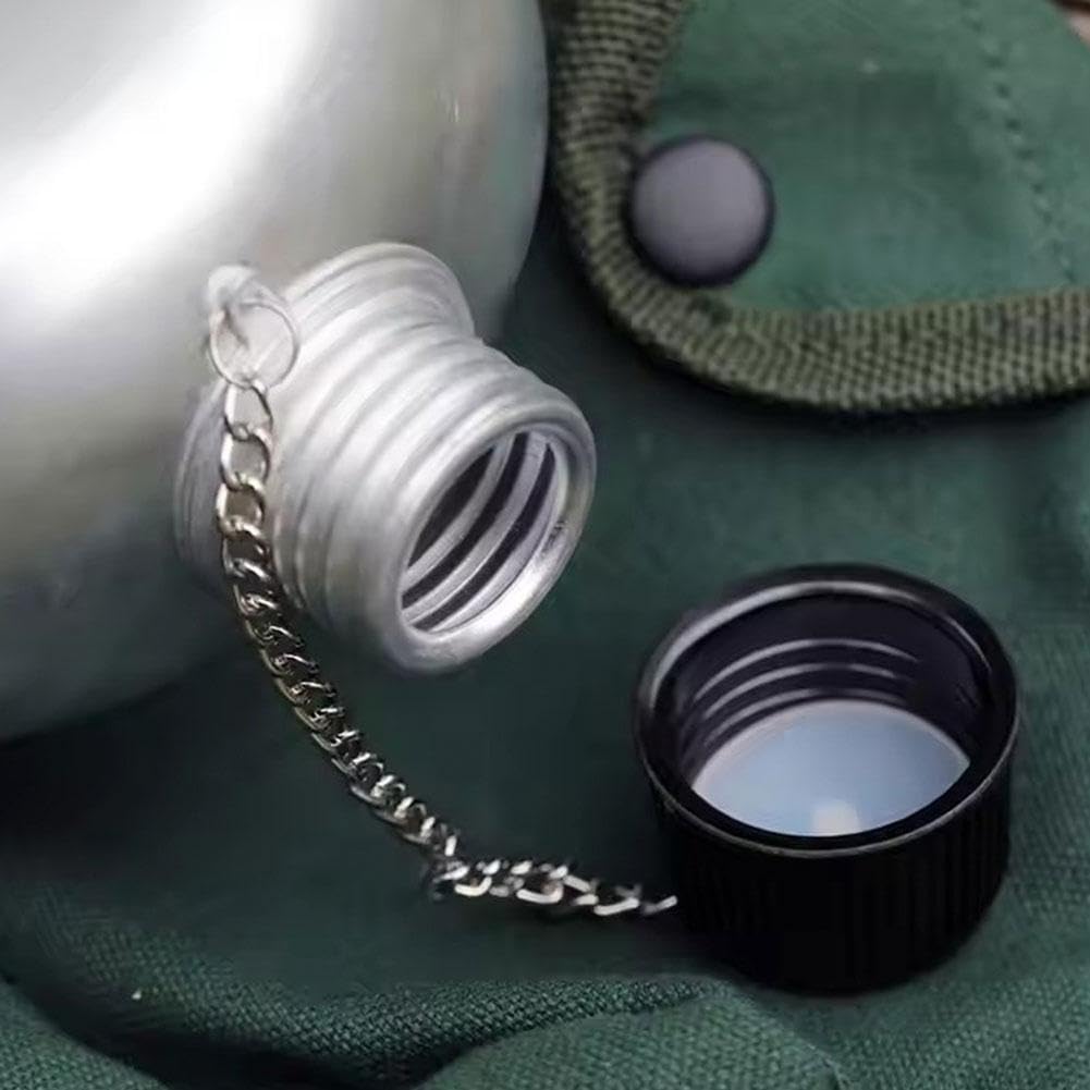 Set di 4 mense militari in stile militare, fatto a mano, include mensa, tazza, fornello e sacchetto, borraccia in alluminio con custodia, mensa da cucina per campeggio, escursionismo, zaino in spalla