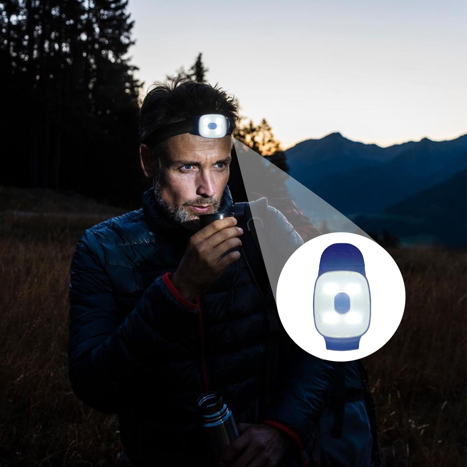 Teksome Luci da corsa indossabili, torce a LED ricaricabili con clip, luce da jogging indossabile, luce da corsa portatile per attività all'aperto