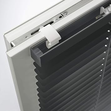 PVC Window Venetian Blinds Strong Trimmable Easy Fit Curtains Shutters Twist Open Close Blinds Home Office Drop 150cm (Black, 105cm x 150cm)