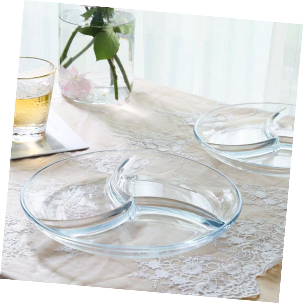 MAGICLULU Servierteller Transparenter mit Drei Fächern aus Gehärtetem Glas Drei Stück Stark und Sicher für Zuhause und Hotels als Frühstücksbrett oder Obstteller