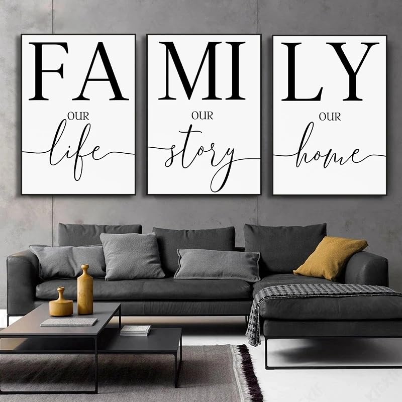 Affiche murale minimaliste salon : notre histoire en déco de maison moderne - 4