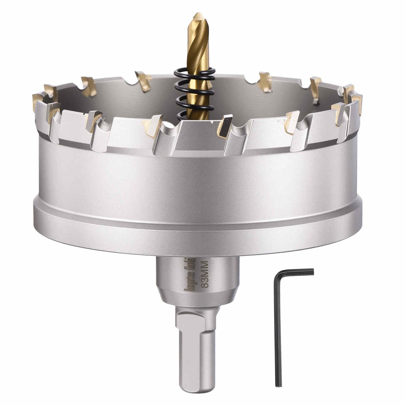 CoCud 3-17/64" (83mm) Hole Saw, Tungsten Carbide TCT Hole Cutters with Drill Bit, for Thick Hard Metal Stainless Steel