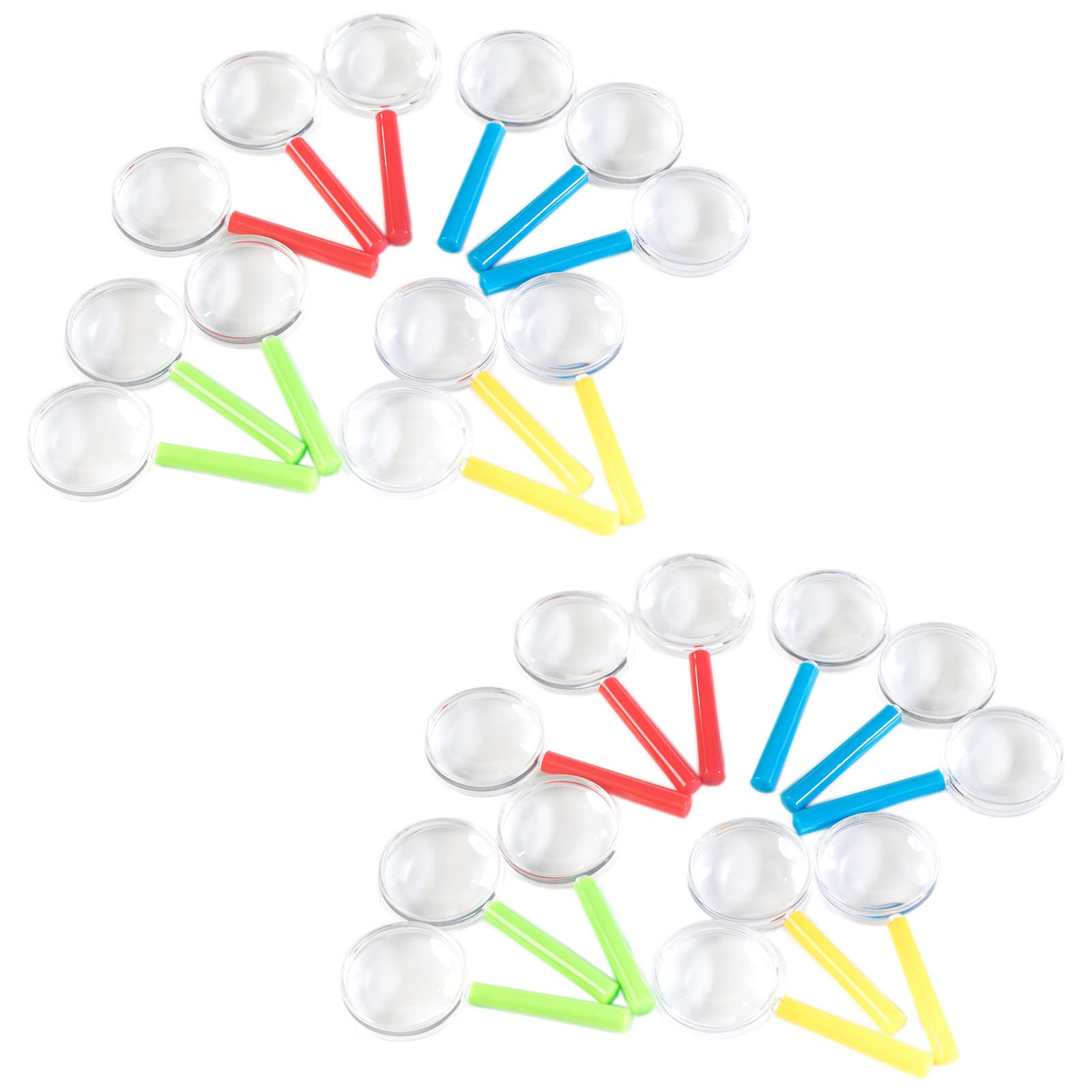Huji 24 Pack Plastic Magnifying Glasses - Perfect for Kids' Parties, Birthdays, and Educational School Activities