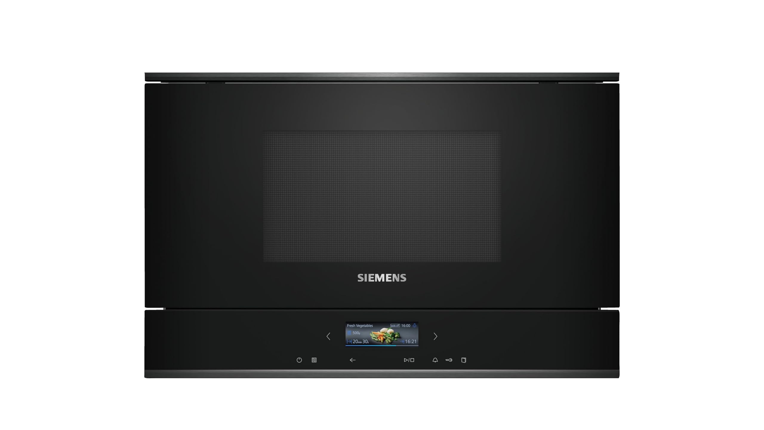 مایکروویو توکار زیمنس BF722L1B1 iQ700، cookControl7 - برنامههای خودکار، humidClean Plus - تمیز کردن داخلی، ایدهآل برای نصب در ارتفاع بالا، درب گردان از کنار، مشکی