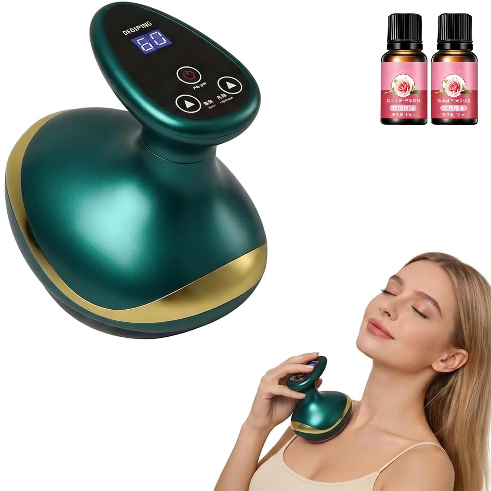 Anti Cellulite Massager, Masajeador eléctrico Gua Sha 4 en 1,9 Suction Levels, Piel Más Firme y Mejor Circulación Sanguínea,para Muslos Abdomen Hombros
