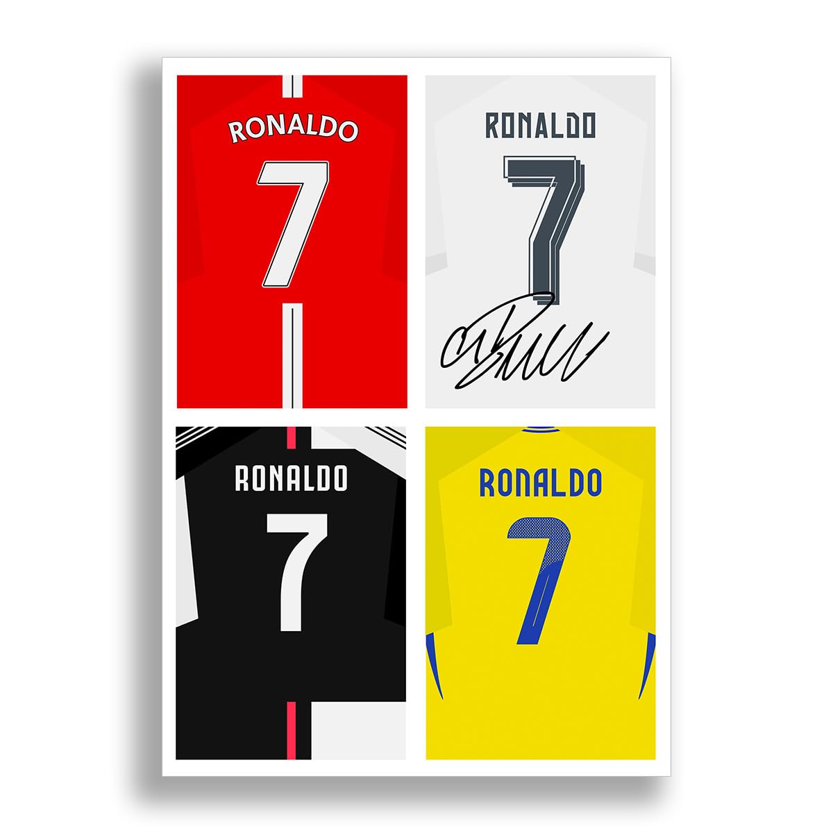 Cristiano Ronaldo CR7 Signed Photo Poster Print Autograph Manchester United Real Madrid Juventus Al Nassr Framed Display Memorabilia Portugal legend Gift (A3 poster only)
