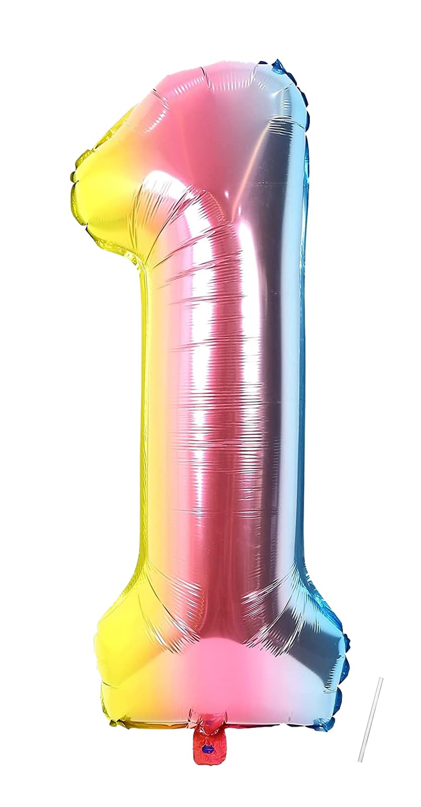 Birthday Foil Balloon Number 1 With Unicorn, 101 cm Rainbow Number, Helium Girls Birthday Decoration for Wedding Anniversary Party - Flies With Helium