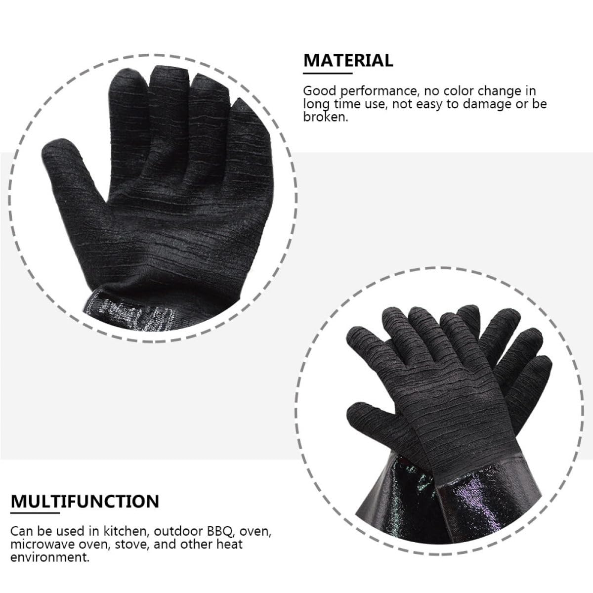 Guantes Resistentes al Calor para Horno Microondas, Par Negro