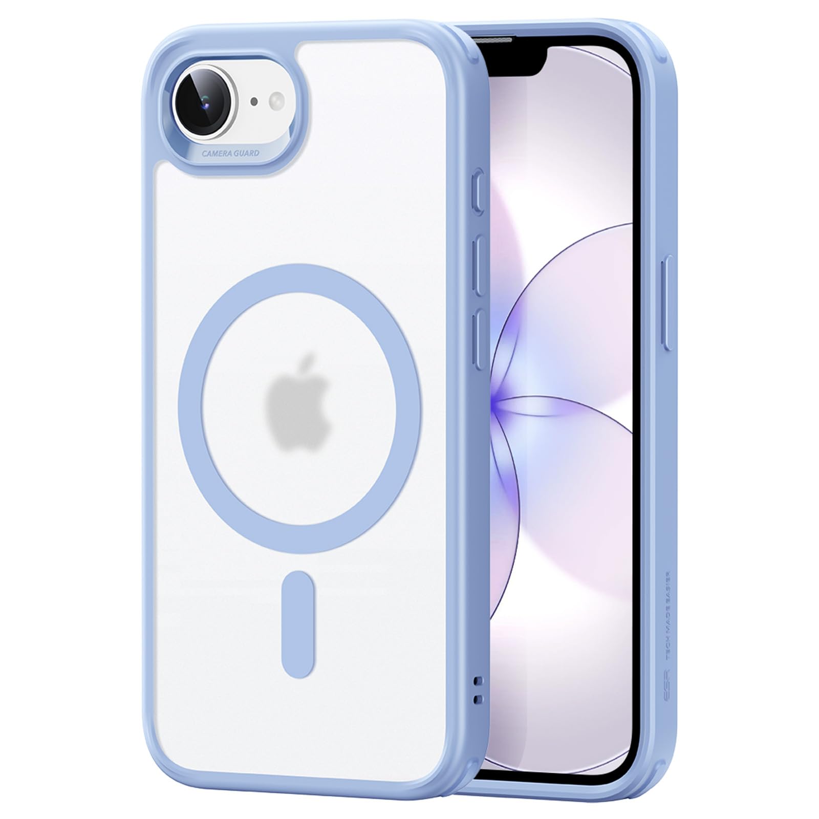 ESR iPhone 17e ケース【3倍米軍MIL規格・MagSafe対応】 iPhone16e用 phone17eケース 黄変防止 耐衝撃 米軍MIL規格認証 最大7倍の磁力ロック ワイヤレス充電 マグセーフ 指紋防止 滑り止め 軽薄型 PC背面TPUバンパー アイフォン16e iPhone17eケース Classicスマホカバーあいふおん17e(HaloLock)フロストブルー