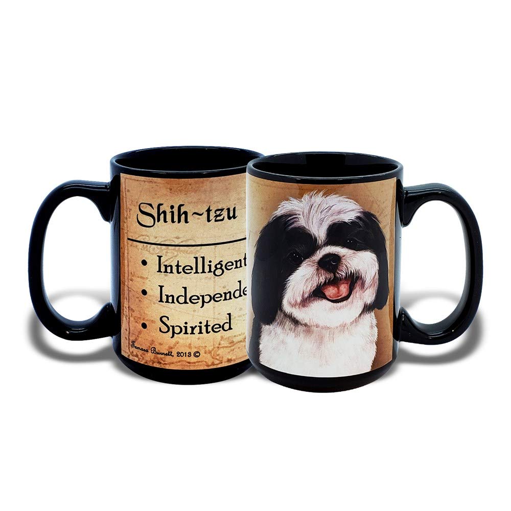 Shih Tzu- Black & White 15 Oz. Custom Coffee Ceramic Mug Gift [BSMFF165]