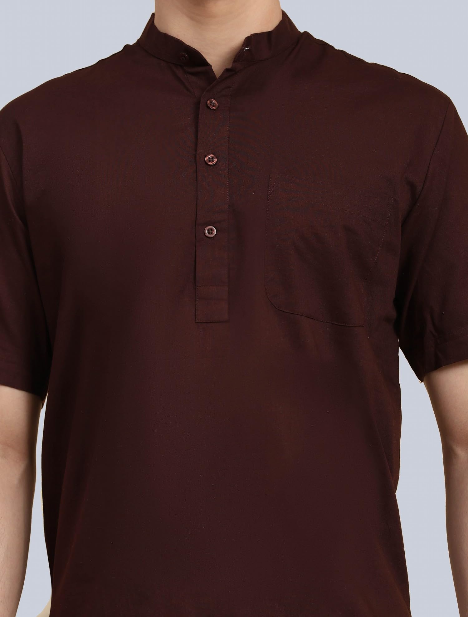 SKAVIJ Indiana Etnico Uomo Tunica Corto Camicia Kurta