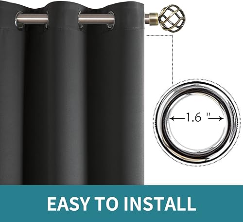 Miniatura 5 de BGment - Cortinas opacas para puerta de cristal corrediza con ojales térmicos para oscurecimiento de la habitación para sala de estar 1 panel