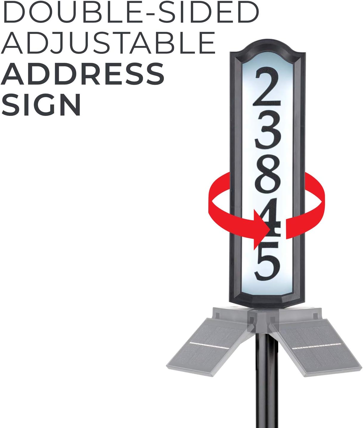 Whitehall™ Aurora Solar LED Double-Sided House Number Address Signs For Yard, Street & House, Holds Up To 5 Numbers, Measures - 40.5" x 4.5" x 1.25