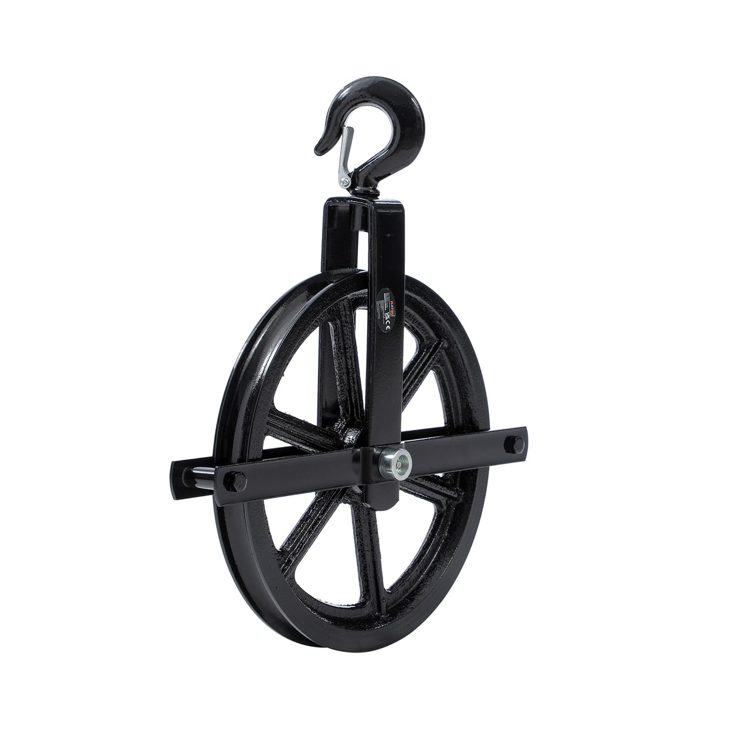 KATSU Tools Poulie Gin 300mm, Roue à Roulement Renforcé avec Crochet Pivotant pour Échafaudage, Construction, Atelier, Treuil et Levage 182129