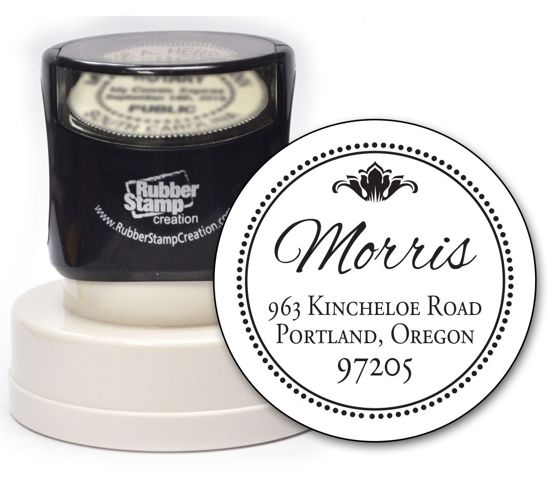 Monogram Address Stamp - Personalized Pre-Inked Stamp, Premium Quality (MOAD031-PI)
