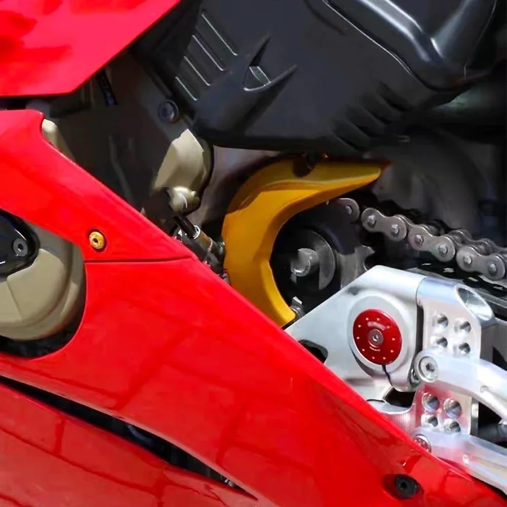 Motocyklowego Łańcucha Ochraniacz Do Ducati Streetfighter V4 S Panigale R | Osłona przedniej zębatki motocykla Obudowa Saver Protector Osłona łańcucha(Red)