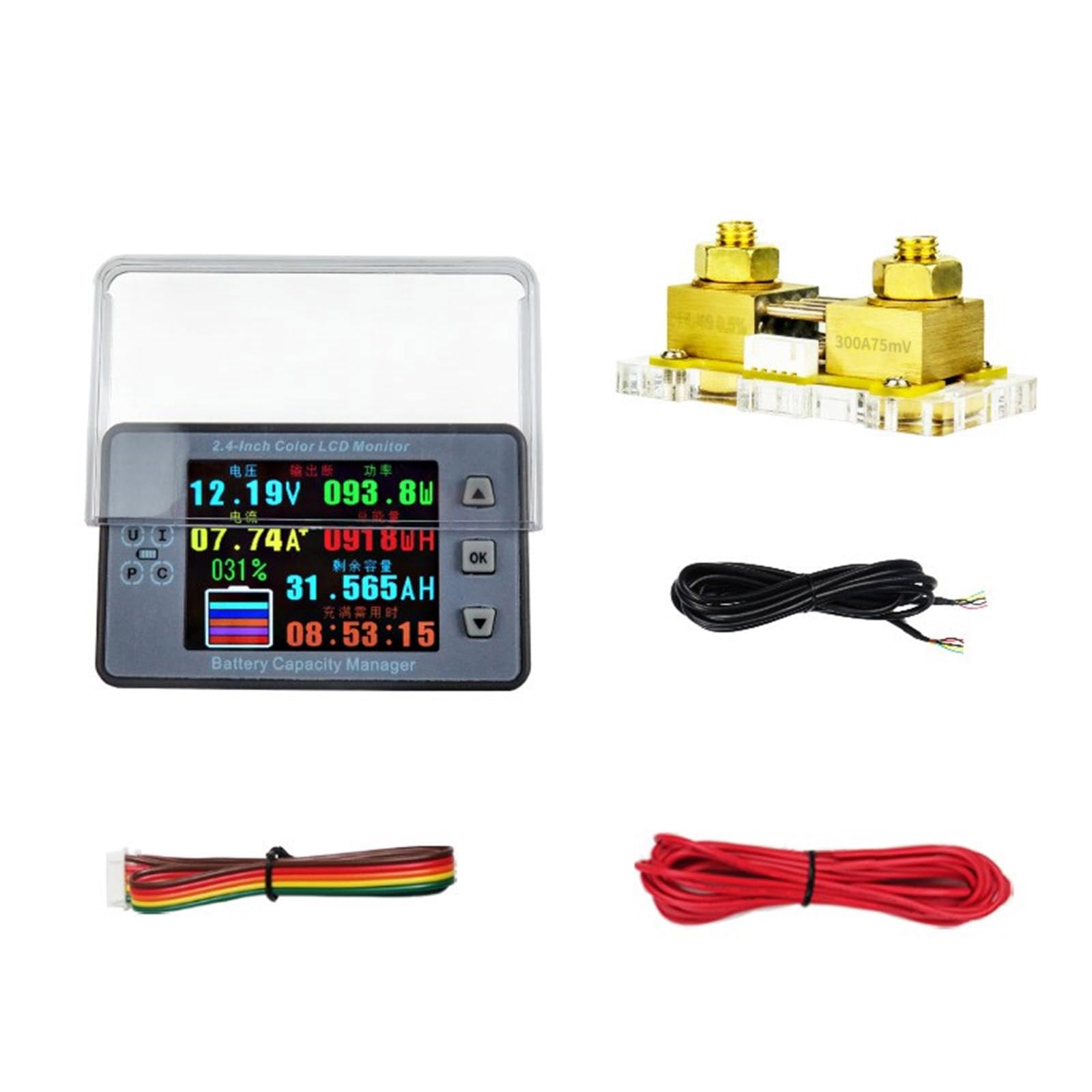 Battery Capacity Golf Cart Voltage Meter with 2.4Inch Digital Display Waterproof Monitor Gauges Voltmeter Battery Capacity Tester