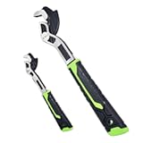 Multi-function Adjustable Pipe Wrench Set&comma; 2-Piece&comma; Quick Self-Adjusting&comma; Power Grip for 7-35mm Nuts&comma; Pipes Use，Chromium Vanadium Steel