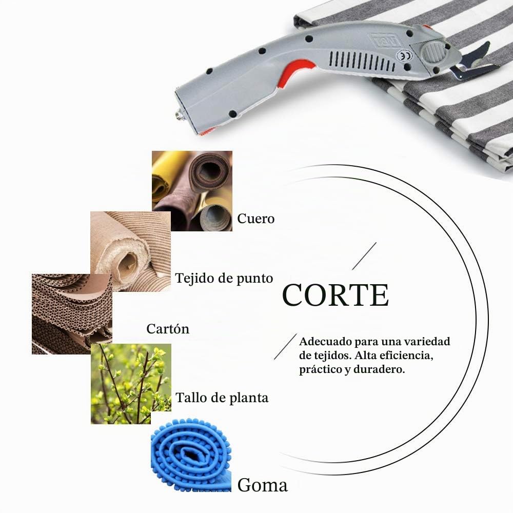 MXBAOHENG Cortador de Tela Industrial Inalámbrico Tijeras Eléctricas para Tela WBT-1 con 1 Batería y 2 Cuchilla (A y B) | Cortador de cartón recargable para cortar tela, cuero, goma, bajo ruido, 406 g de peso