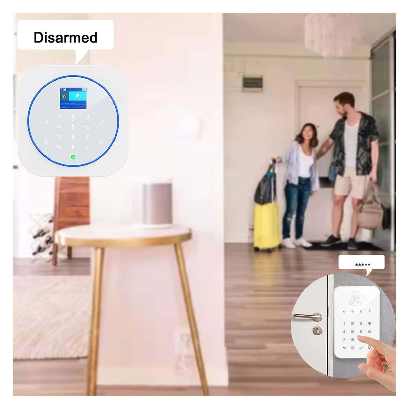Zonan G12 Sistema de Alarma de Seguridad Tuya WiFi Toque Tocino INALLADO gsm RFID Control de la aplicación de Tarjeta Remolina Alarma de Fuego Kits de Inicio Inteligente(C)
