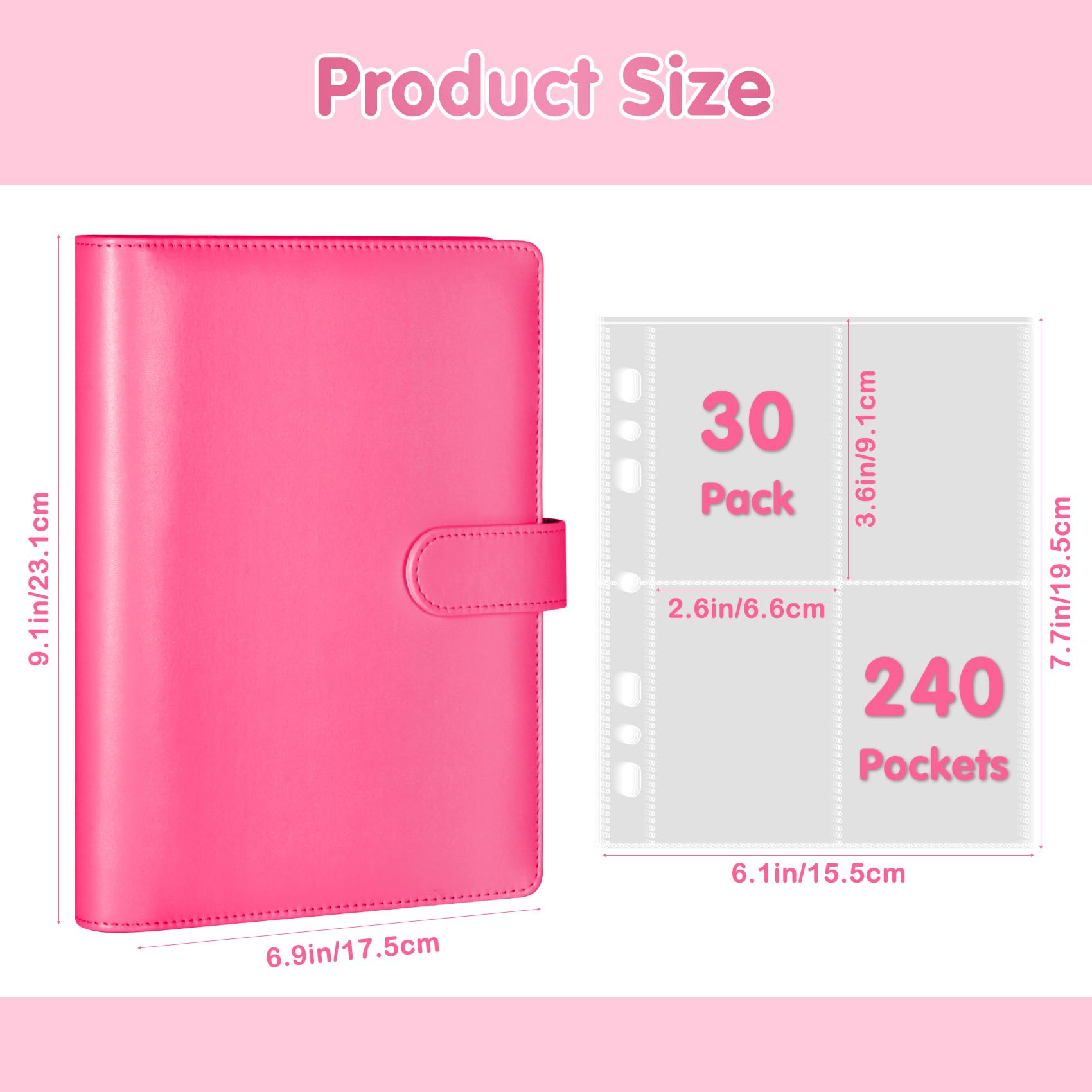 A5 Photocard Album with 30 Pack 4-Pocket Pages, 6 Ring Binder Album with 240 Card Slots - Image 2