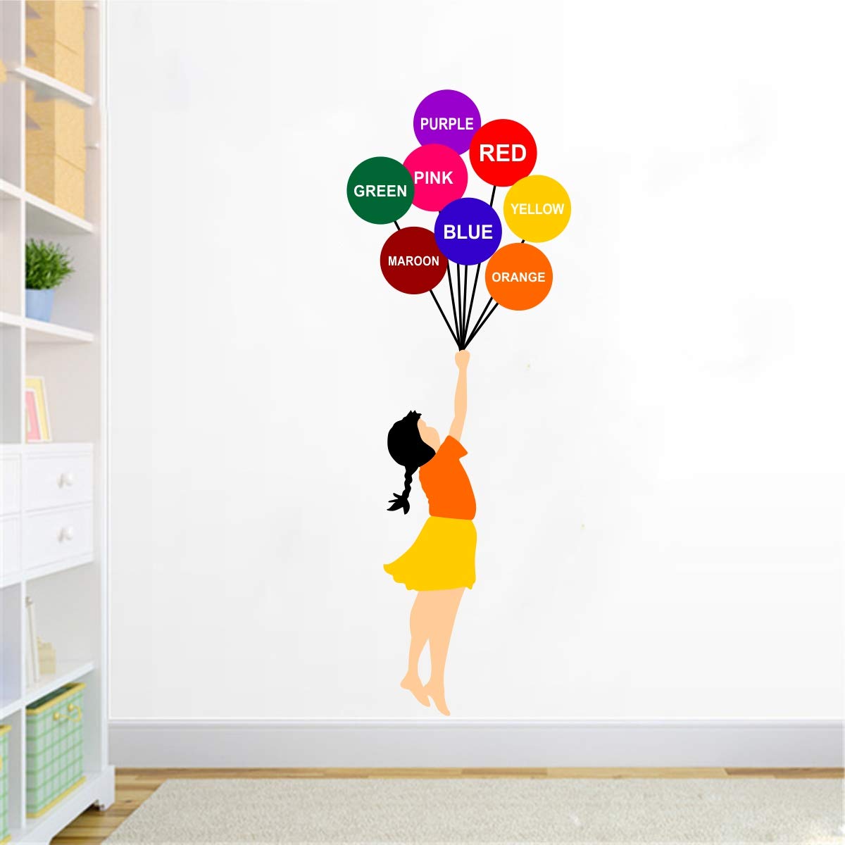 Decal O Decal Wall Decals  Girl with Balloon with Its Colour Names  Wall Stickers (PVC Vinyl,Multicolour) (B07R2MGYVZ) Amazon Price History, Amazon Price Tracker