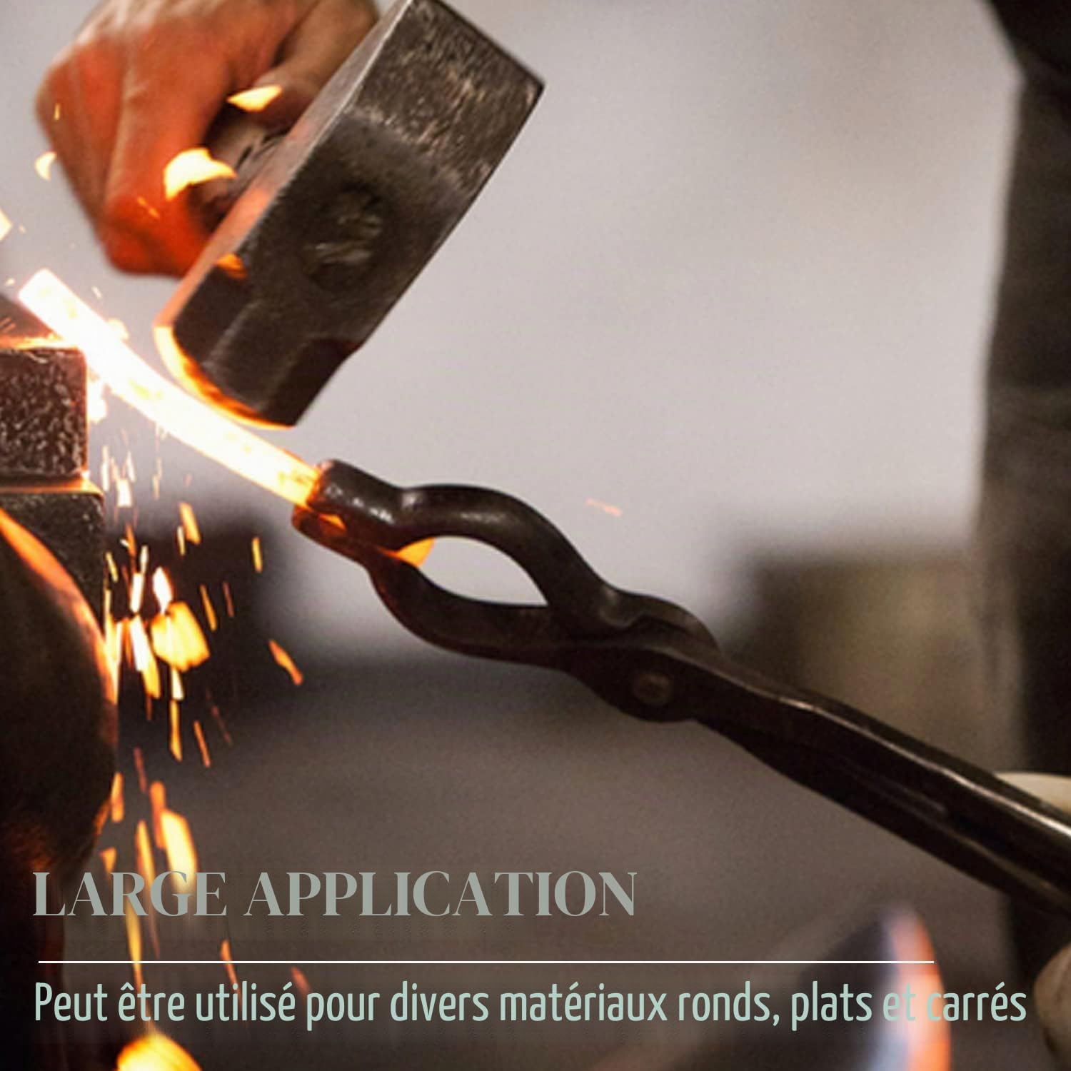 Pince à boulon en V de 17 pouces, pince à mâchoire loup, fabrication de couteaux assemblée, pince à forger, lame et enclume