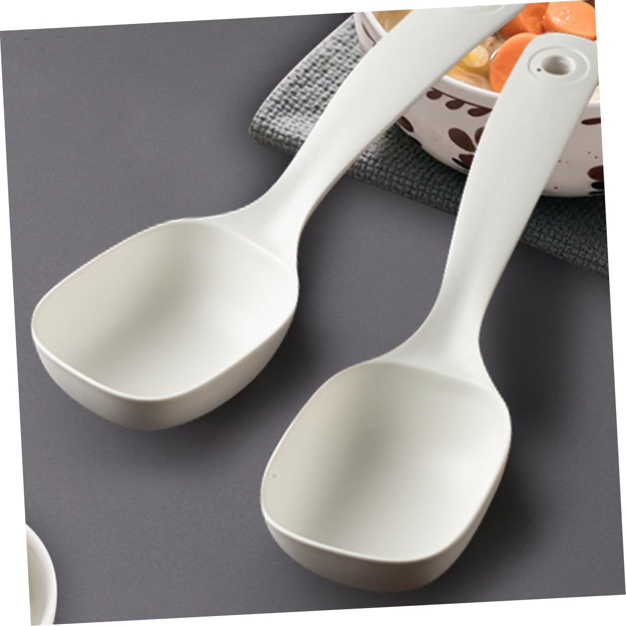 4pcs Long Handle Porridge Soup Ladles Sturdy Kitchen Serving Spoons for Restaurant and Household Use