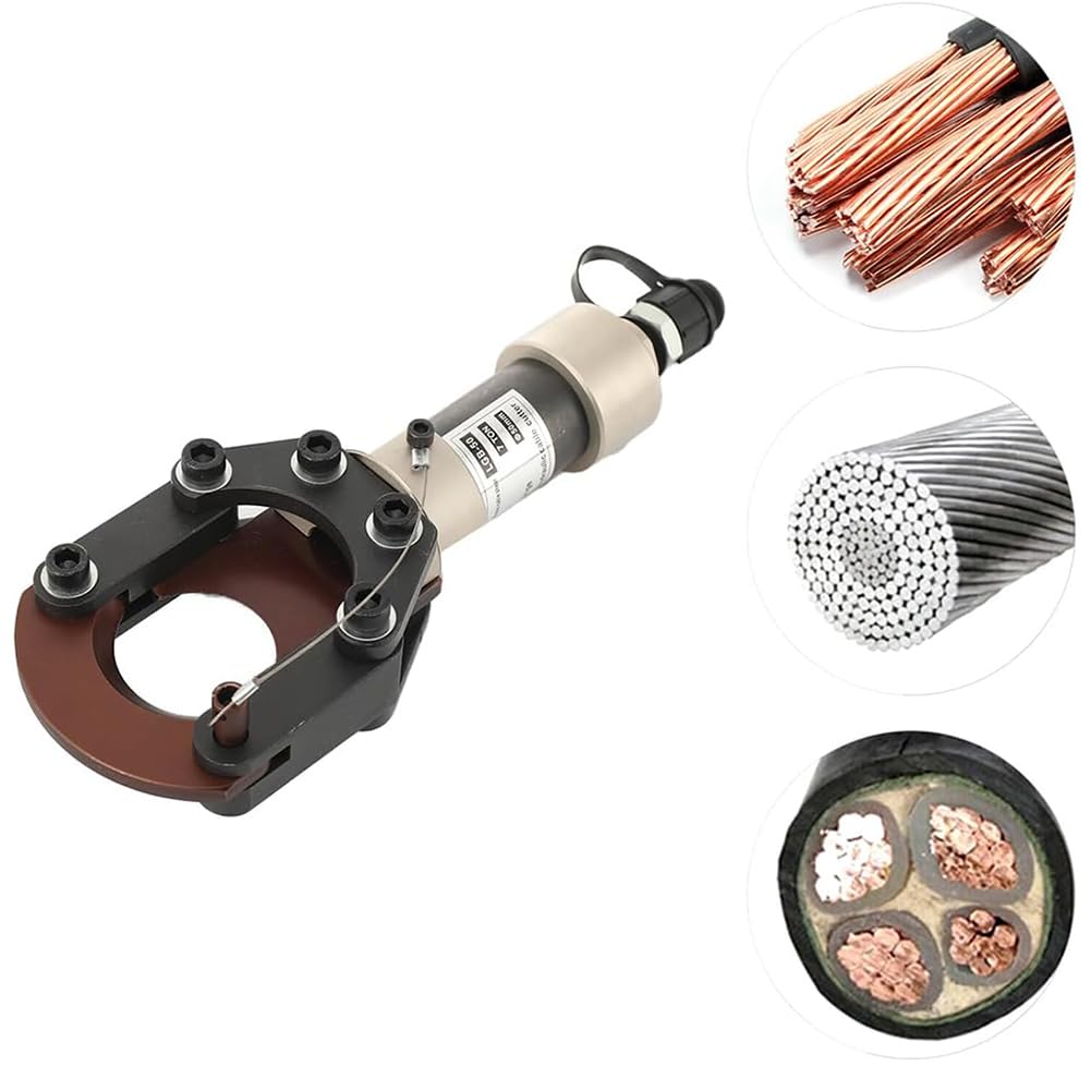 Hydrauliczny obcinacz do kabli 50 mm, kabel do betonu zbrojonego i liny stalowej, wytrzymałe szczypce do cięcia prętów zbrojeniowych do wydajnego cięcia o konstrukcji 90 kN Silver