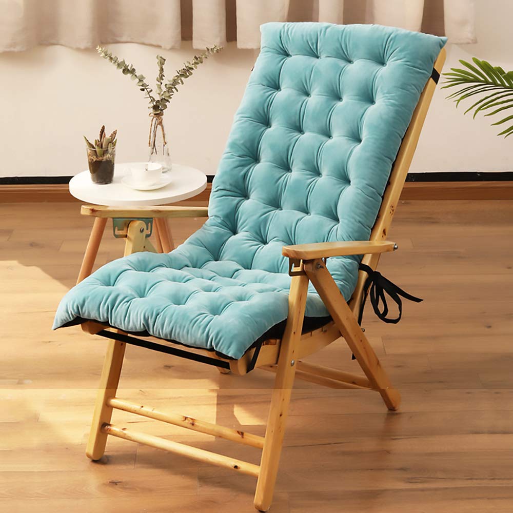 Garden Sunlounger Cushion,Sanding Chair Recliner Rocking Chair Cushion Padded Seat Cushion with Soft Foam Core Indoor Outdoor Patio Chair Cushion Peacock Blue 50x125cm(20x49inch)