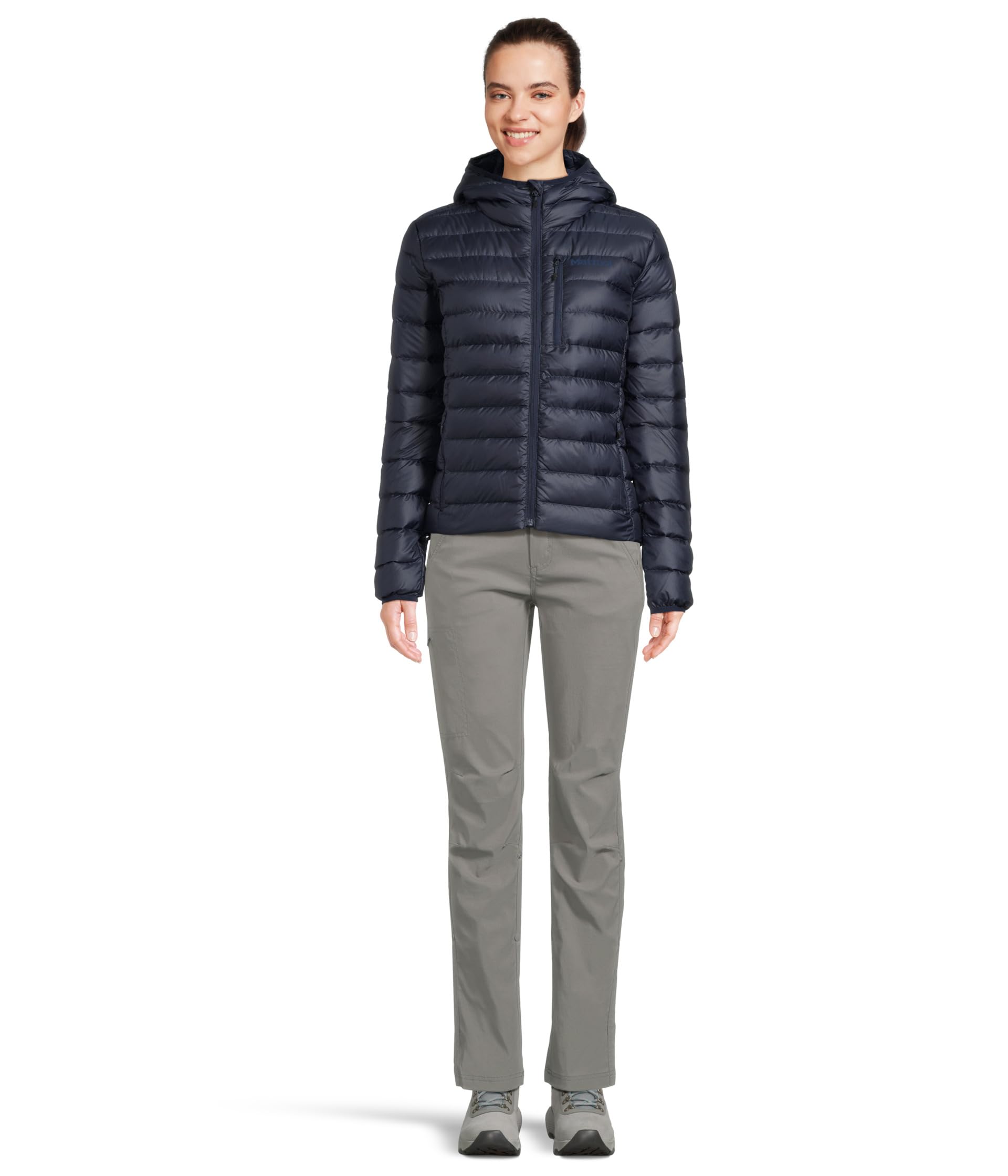 Marmot Wm's Highlander Hoody Piumino caldo, cappotto invernale isolato con cappuccio, Giacca da Esterno Leggera, Funzionale Traspirante e Antivento Donna (Pacco da 1)