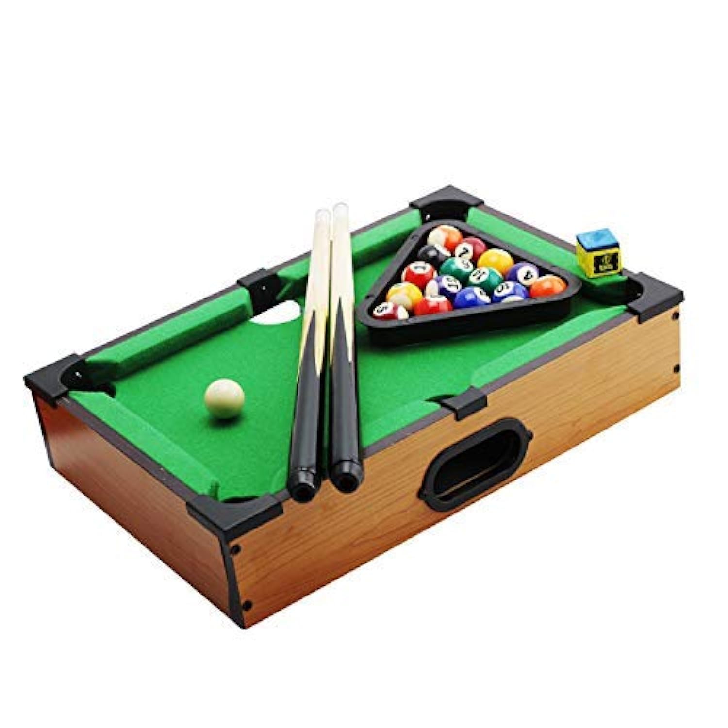 Marshal Fitness Mini Tabletop Pool Set- Billiards Game Includes Game Balls, Sticks, Chalk, Brush and Triangle-Portable and Fun for the Whole Family-51x32x9cm-MF-0250…