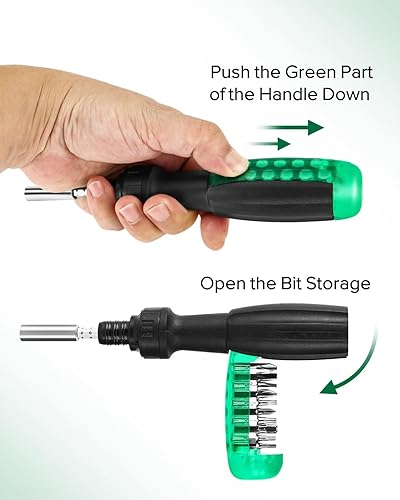 Miniatura 4 de Juego de destornilladores de trinquete 10 en 1 - Destornilladores de precisión ranuradosPoziTorx