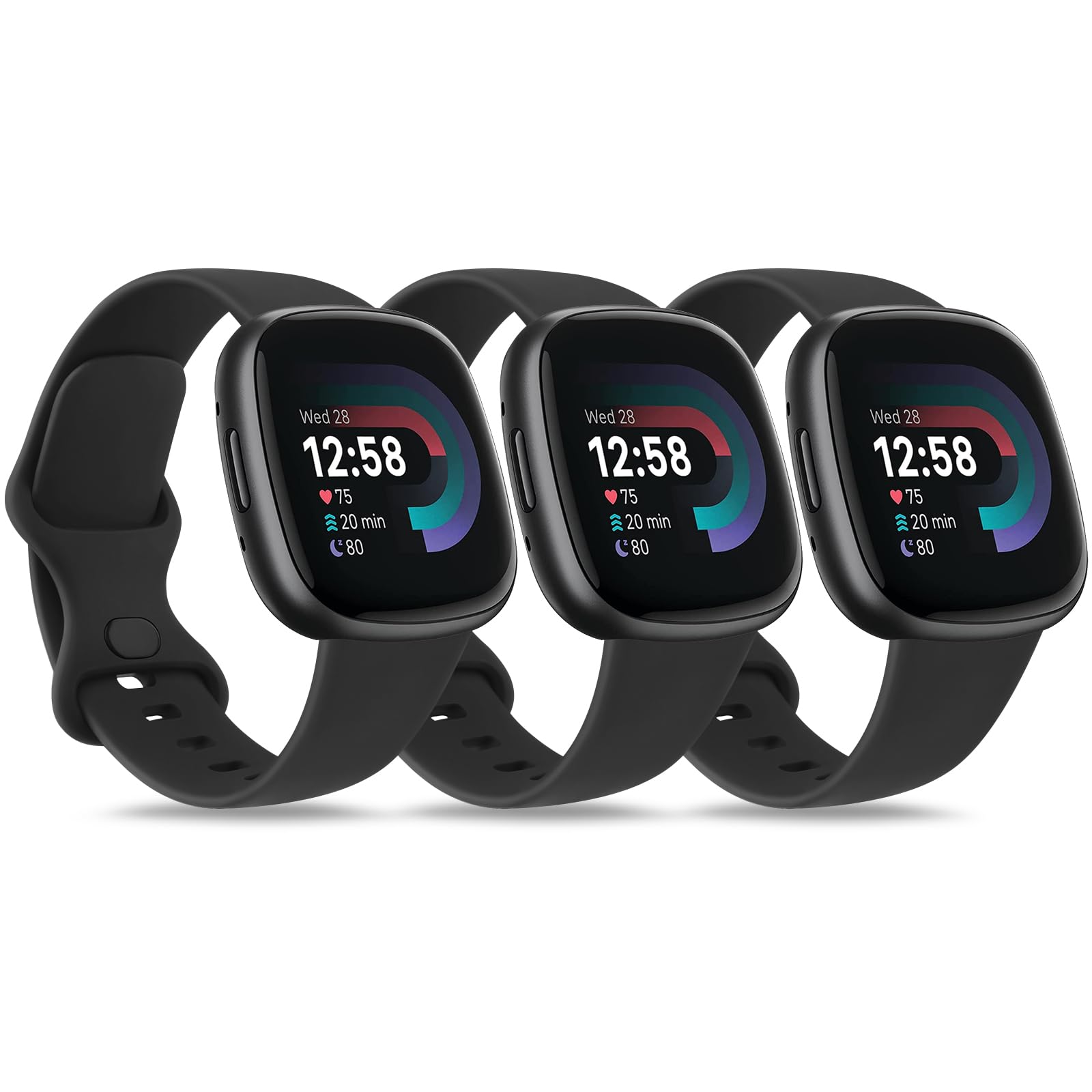 3 Pack Sport Bands Compatible with Fitbit Sense 2 / Versa 4, Classic Soft Straps for Fitbit Sense / Versa 3 Smart Watch-image-33