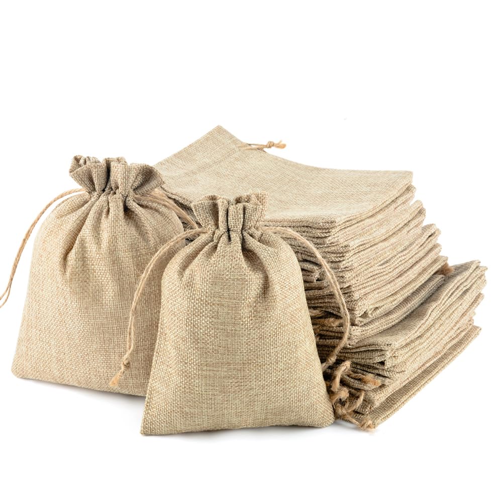CLYPY 20 sacchetti di iuta da 25 x 35 cm con coulisse, sacchetti di stoffa con coulisse, sacchetto di iuta per Natale, fai da te, giardino, contenitore di iuta