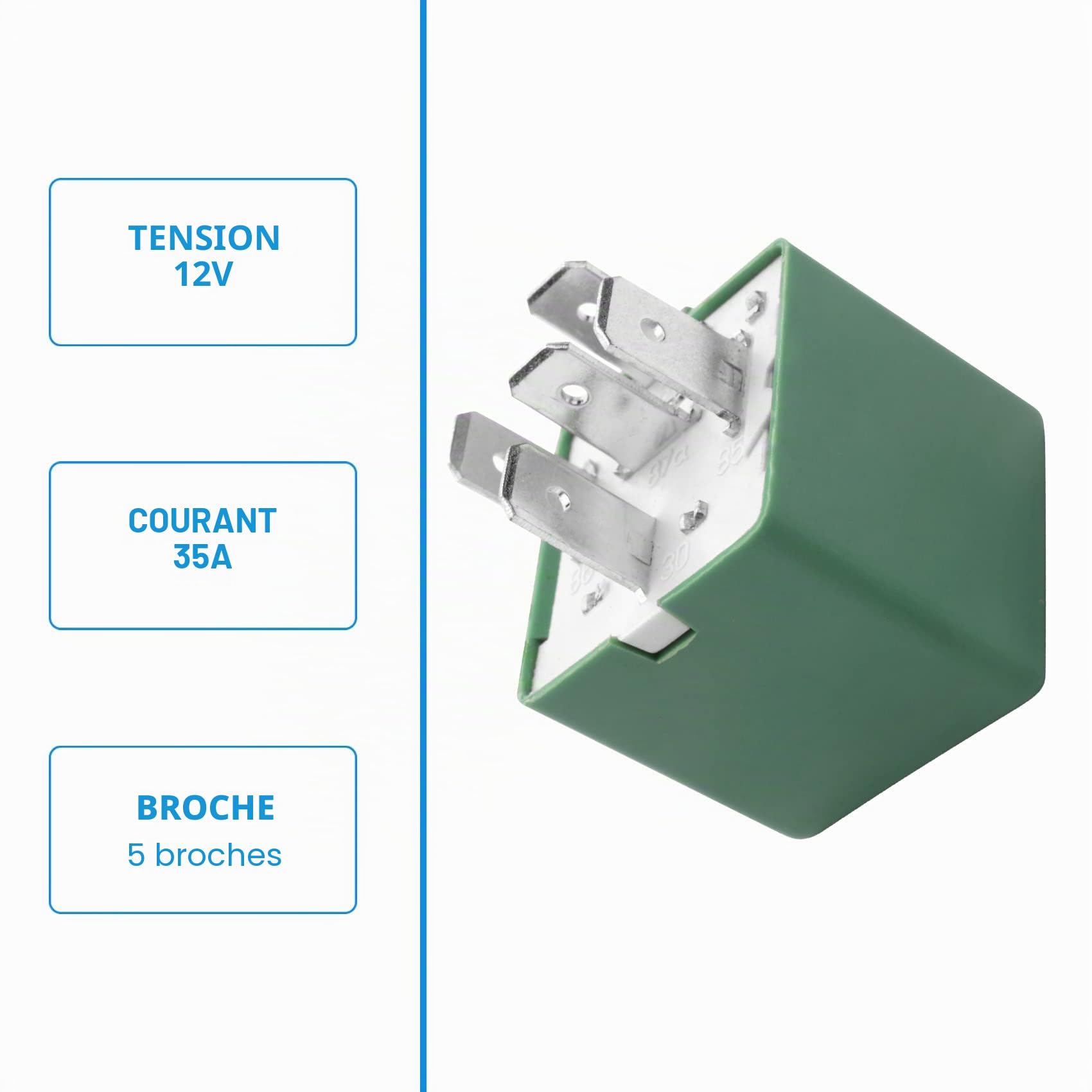 12V 35A 5 Broches Refroidissement Radiateur Ventilateur Relais Vert 6547TX pour 206 207 306 307 406 407 807