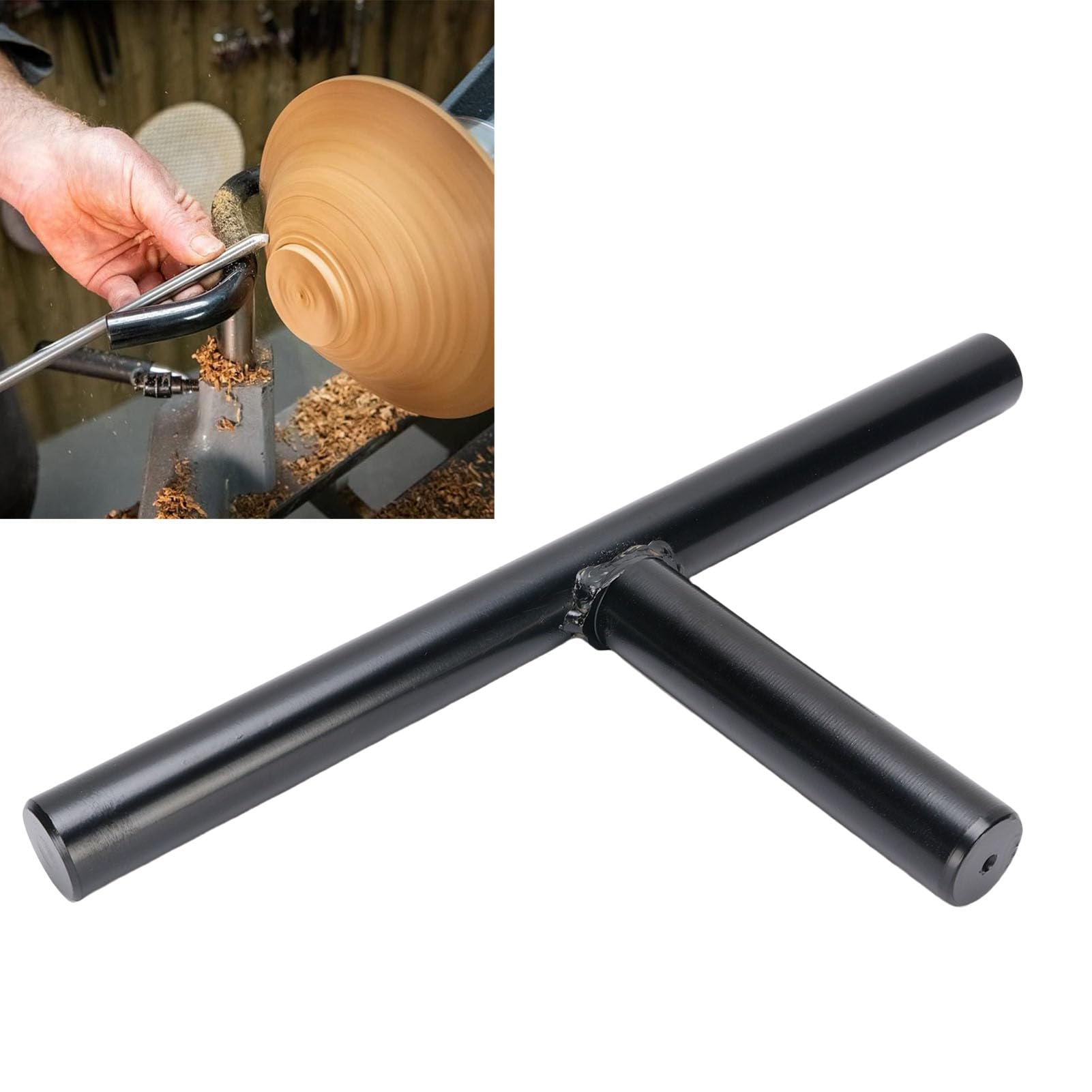 Yosoo Health Gear 12-calowa Podpórka Narzędziowa do Tokarki do Drewna ze Stali Nierdzewnej, Słupek 1 Cal | Słupek ze stali hartowanej minimalizuje drgania, pasuje do małych i średnich tokarek, zapewnia stabilne podparcie.