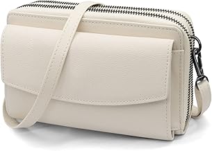HNOOM Sac Téléphone Portable Femme Portefeuille RFID Blocage Petit Portefeuille Pochette Femme Cuir Pochette Téléphone Portable Mini Sac à Bandoulière pour Téléphone avec 18 Cartes