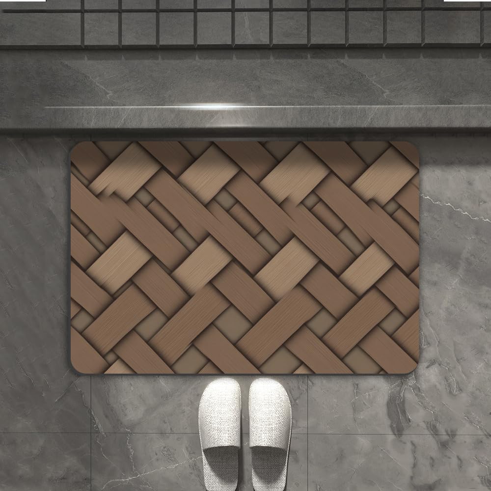 Tapis tissé de salle de bain haute absorption et finition luxe