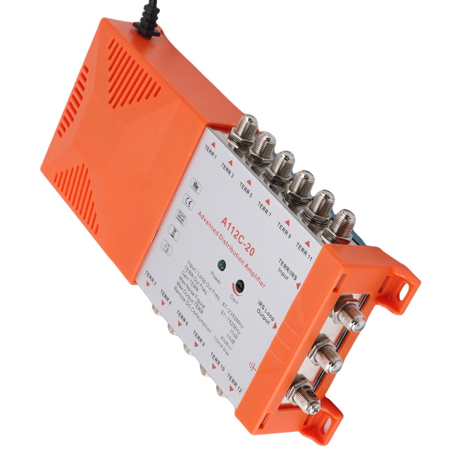 Generic Amplificatore di Distribuzione Compatto per Antenna TV a 12 con Gestione Remota 'alimentazione per più Televisori (Spina europea 200-240 V)