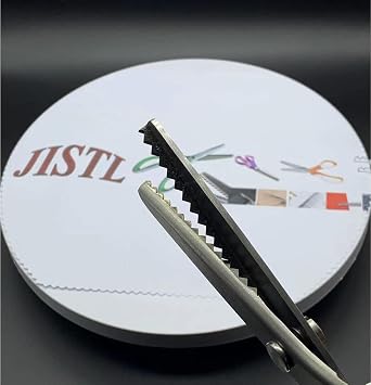 JISTL Green Pinking Shears Comfort Grips Crafts Zig Zag Cut Sewing Scissors,Professional Handheld Dressmaking