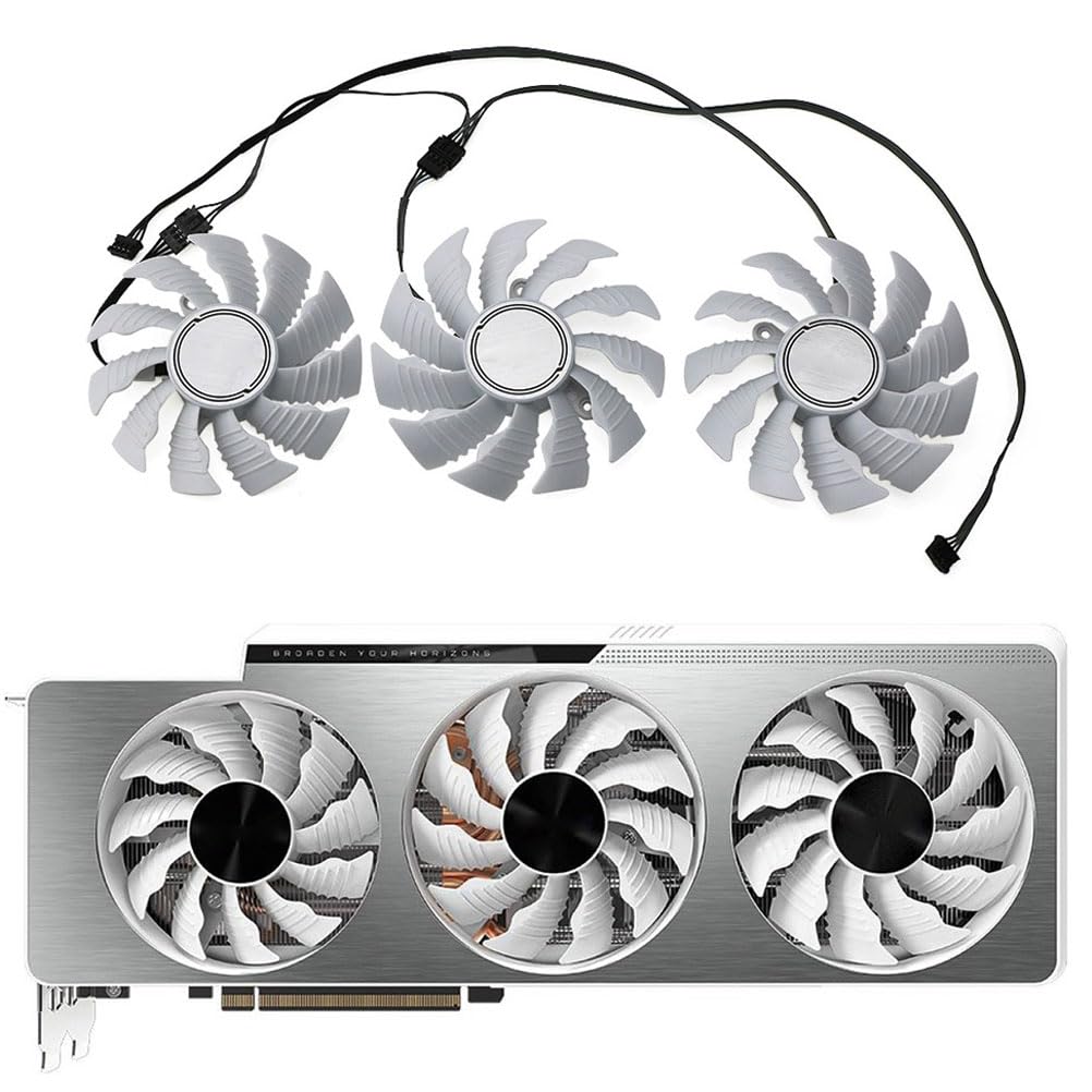 T129215SU 87mm 12V 0.50A 4 Pin Graphics Card Cooling Fan Replacement for GIGABYTE RTX 3070ti 3080 3080ti 3090 Vision OC Video Card Cooler Fans (3PC)