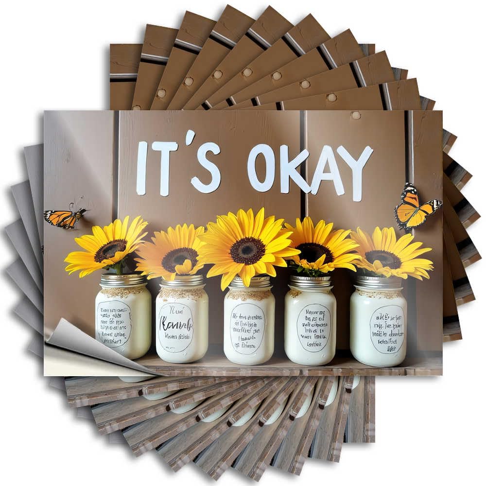 Flower Jars with Inspirational Quotes Bumper Outdoor Camping Accessories | Unique Case Removable Decal Pack(12X18CM)