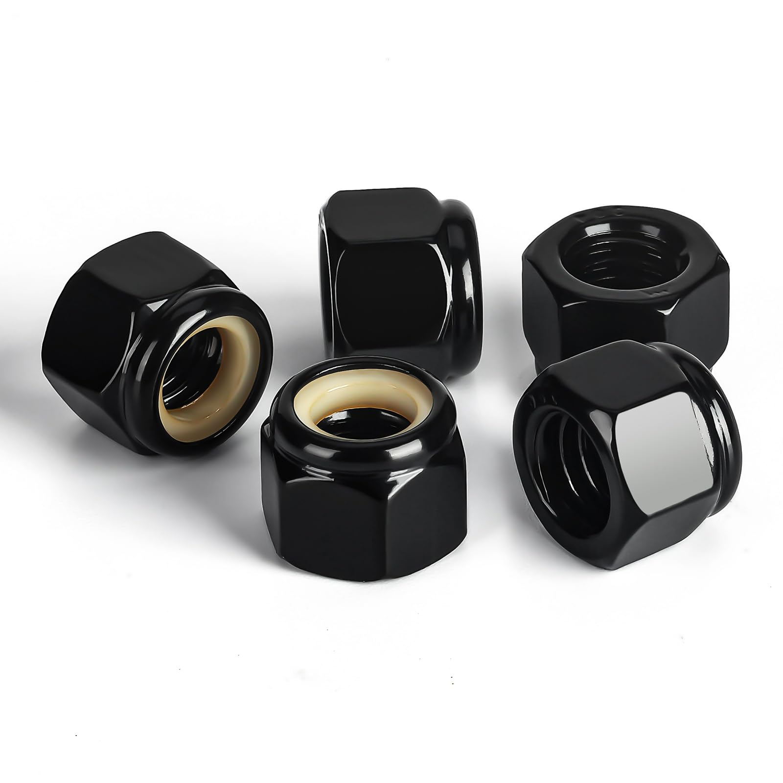 Socell 80pcs M6x1.0mm Nylon Insert Lock Nuts - 304 Stainless Steel, Hex Lock Nuts For Industrial, Auto, DIY Projects