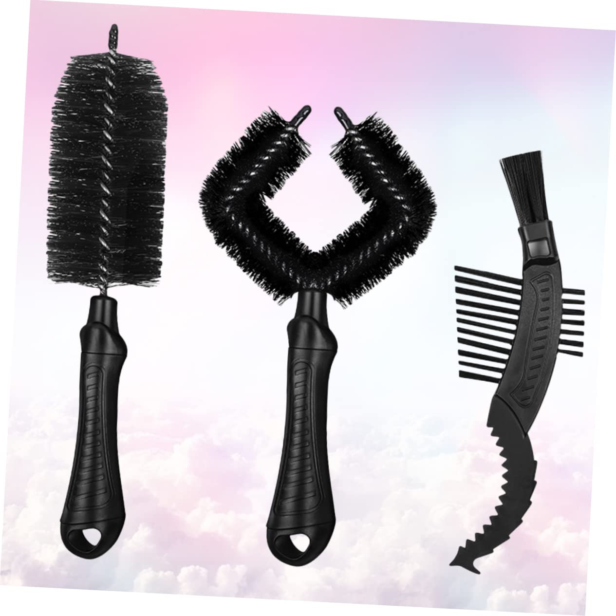 VANZACK Travel-Friendly Bike Tire Cleaning Brush Chain Brush Set Compact Cleaner for Bike Maintenance