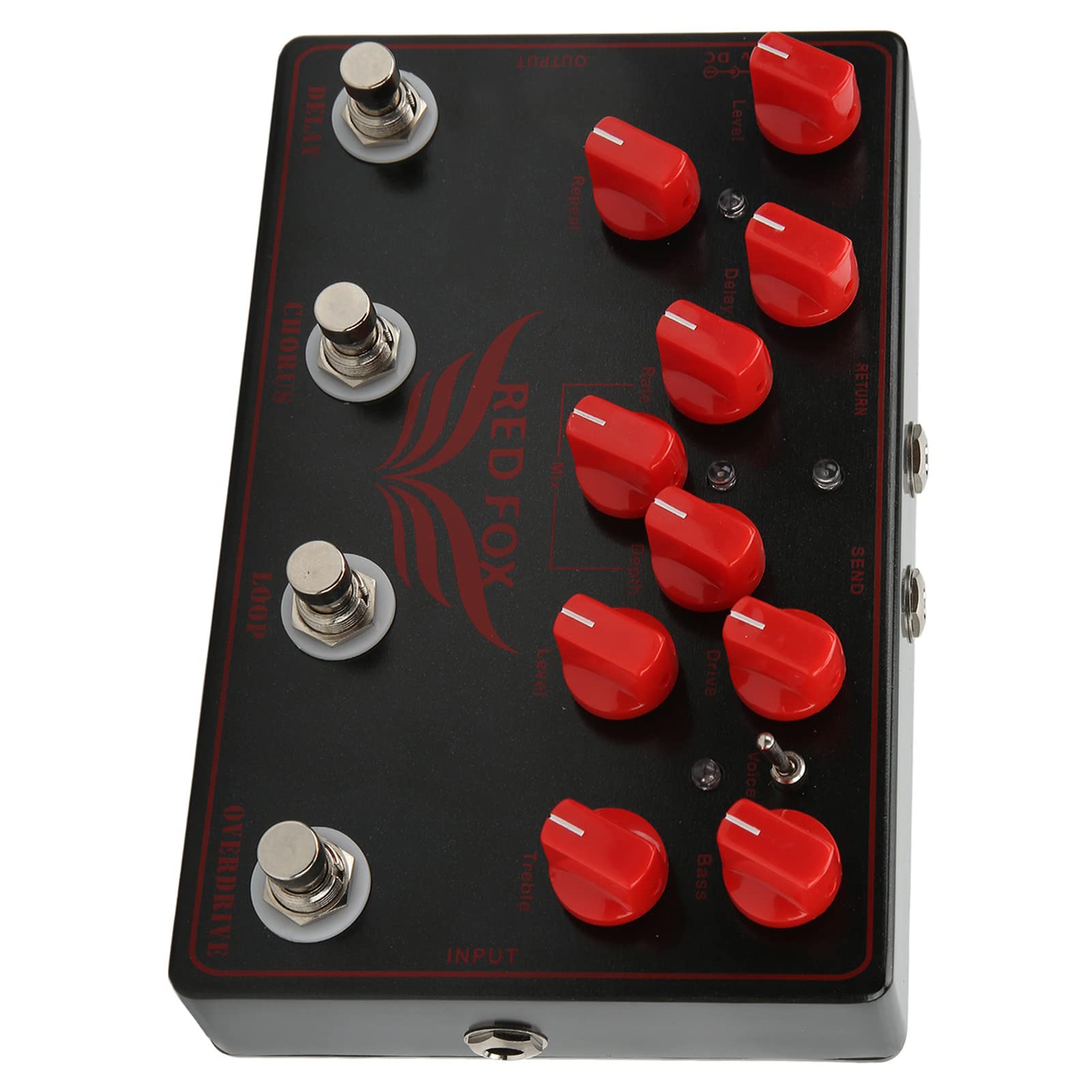 Delay Chorus Looper Gitarre Effektpedal 4 in 1 Synthesizer Overdrive Multi-Effektpedal Synthesizer mit Schleife FX senden