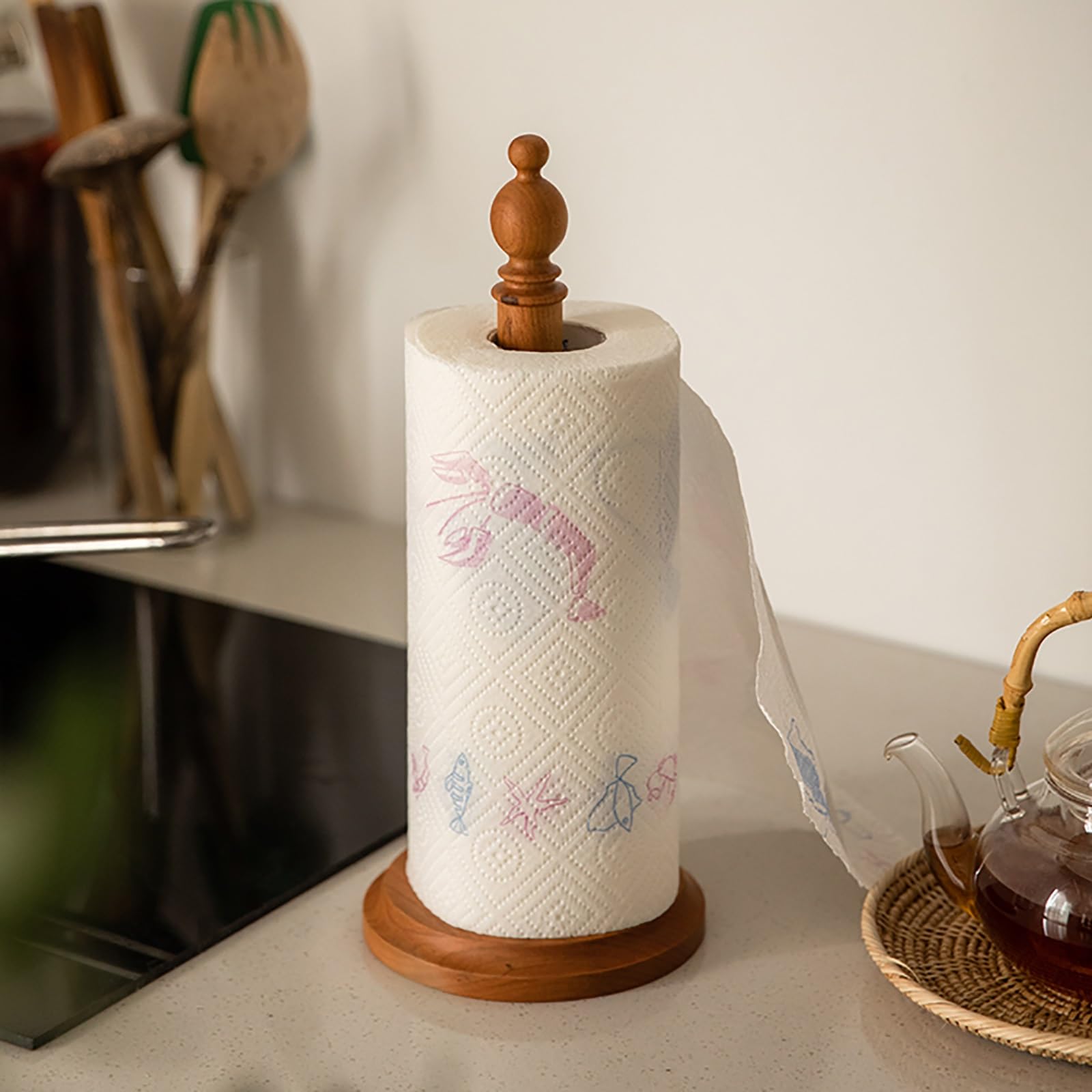 LYGSWDB Soporte de Papel higiénico de pie con Almacenamiento y Estante de Reserva, portarrollos de Papel higiénico, Estante de Almacenamiento de Papel higiénico para Cocina, baño, Sala de Estar,