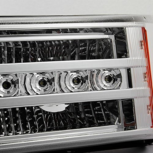 AKKON - For Chevy Silverado 1500 2500 3500 Avalanche LED Bumper Lights Turn Signal Lamps Chrome